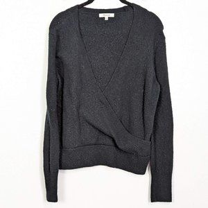 COPY - Madewell Wrap-Front Pullover Sweater in Coziest Yarn in Black Size M